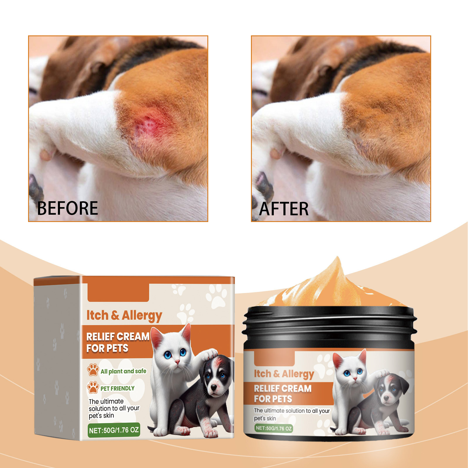 Skincare Animate - Nueva crema antialérgica antipicazón Para mascotas,